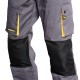 Pantalones Largos DeTrabajo, Multibolsillos, Resistentes, Rodilla Reforzada, Gris/Amarillo Talla 42/44 M (Slim Fit)