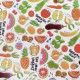 Mantel Hule Rectangular Frutas Fantasia. Impermeable Antimanchas PVC 140 cm. x 20 metros. Rollo Recortable. Interior y Exterior
