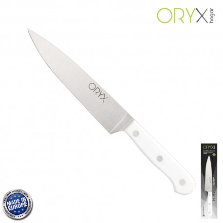 Cuchillo Husky Verduras 15 cm. Hoja Acero Inoxidable, Cuchillo Verduras, Cuchillo Cortar Verduras Mango Ergonomico Blanco