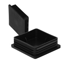 Contera Interior Plastico Cuadrada 80x80 mm. Color Negro. Bolsa 25 Unidades. Contera Mesa, Silla, Muebles, Estanteria