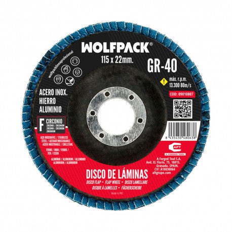 Disco Laminas Lija Circonio Inox - Plus 115x22 mm. grano 40