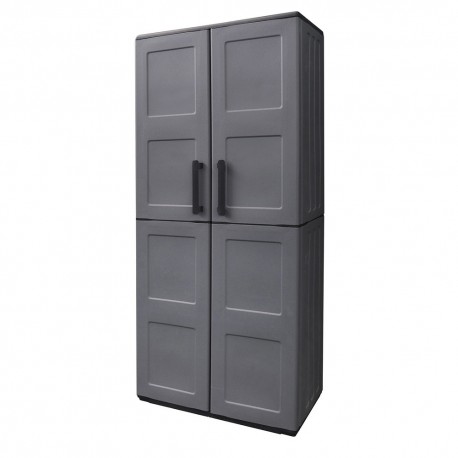 Armario Resina Alto 68x37x169 cm. Color Gris Oscuro